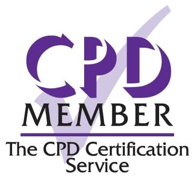 CPD Member logo featuring purple letters and a checkmark, with text "The CPD Certification Service" below.